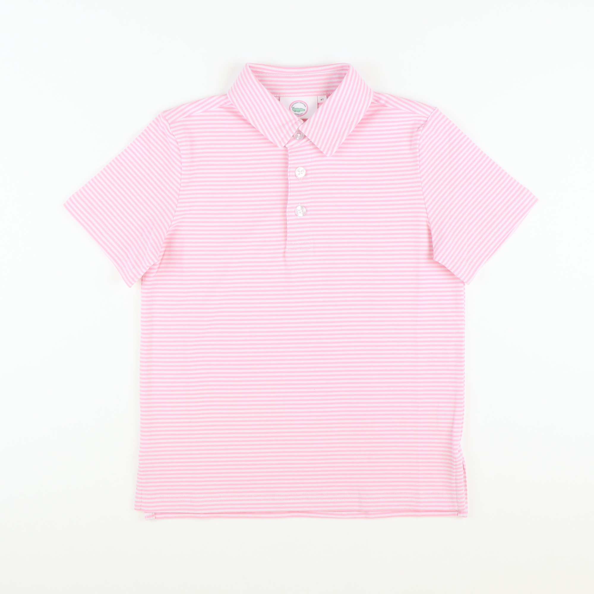Boys Signature Knit Polo - Pink Thin Stripe - Stellybelly