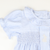 Embroidered Silhouette Bunny Smocked Geo Girl Bubble - Blue Stripe Seersucker