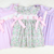 Smocked Cottontail Bunnies Dress - Lavender Stripe Knit