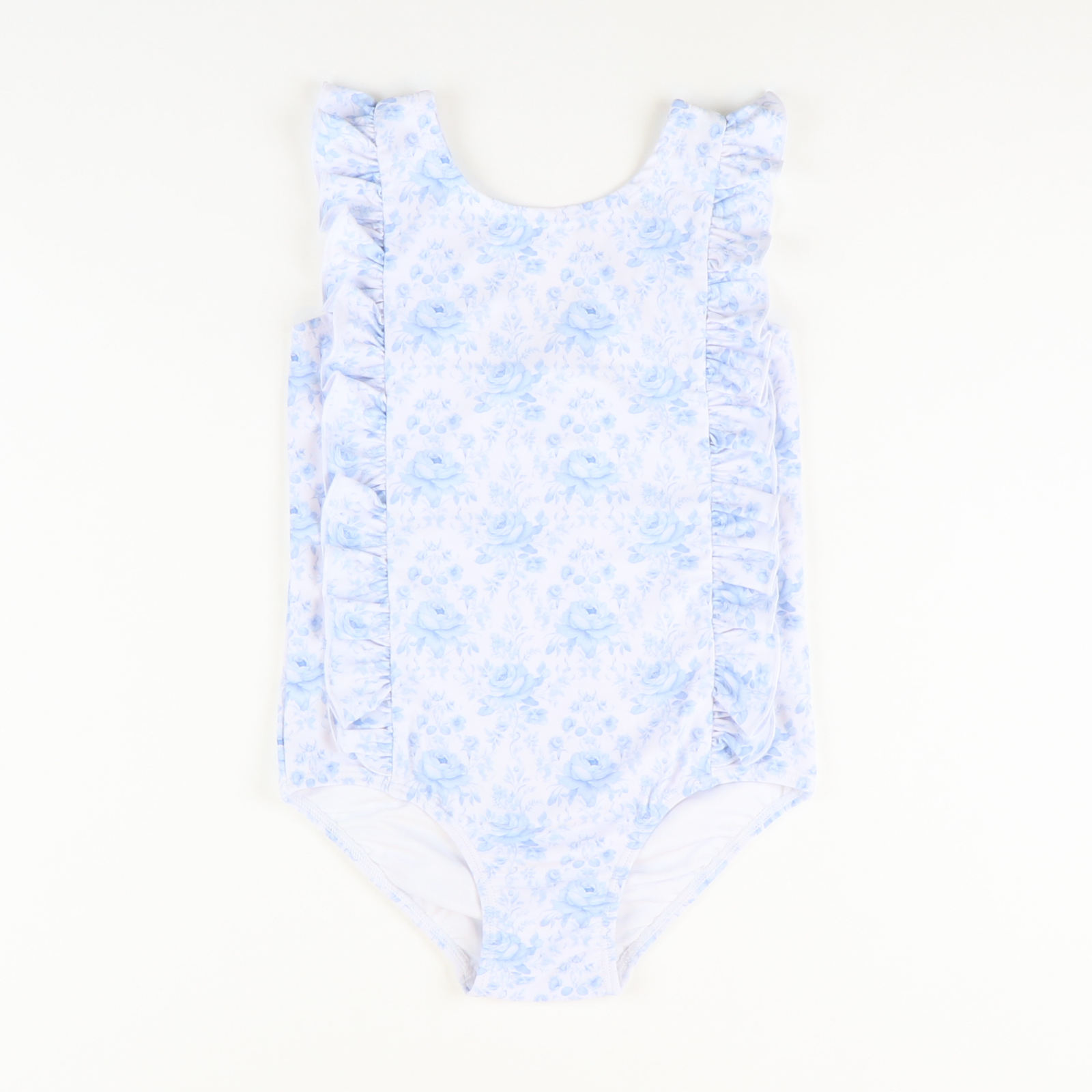 Ruffle Swimsuit - Blue Fancy Floral - Stellybelly