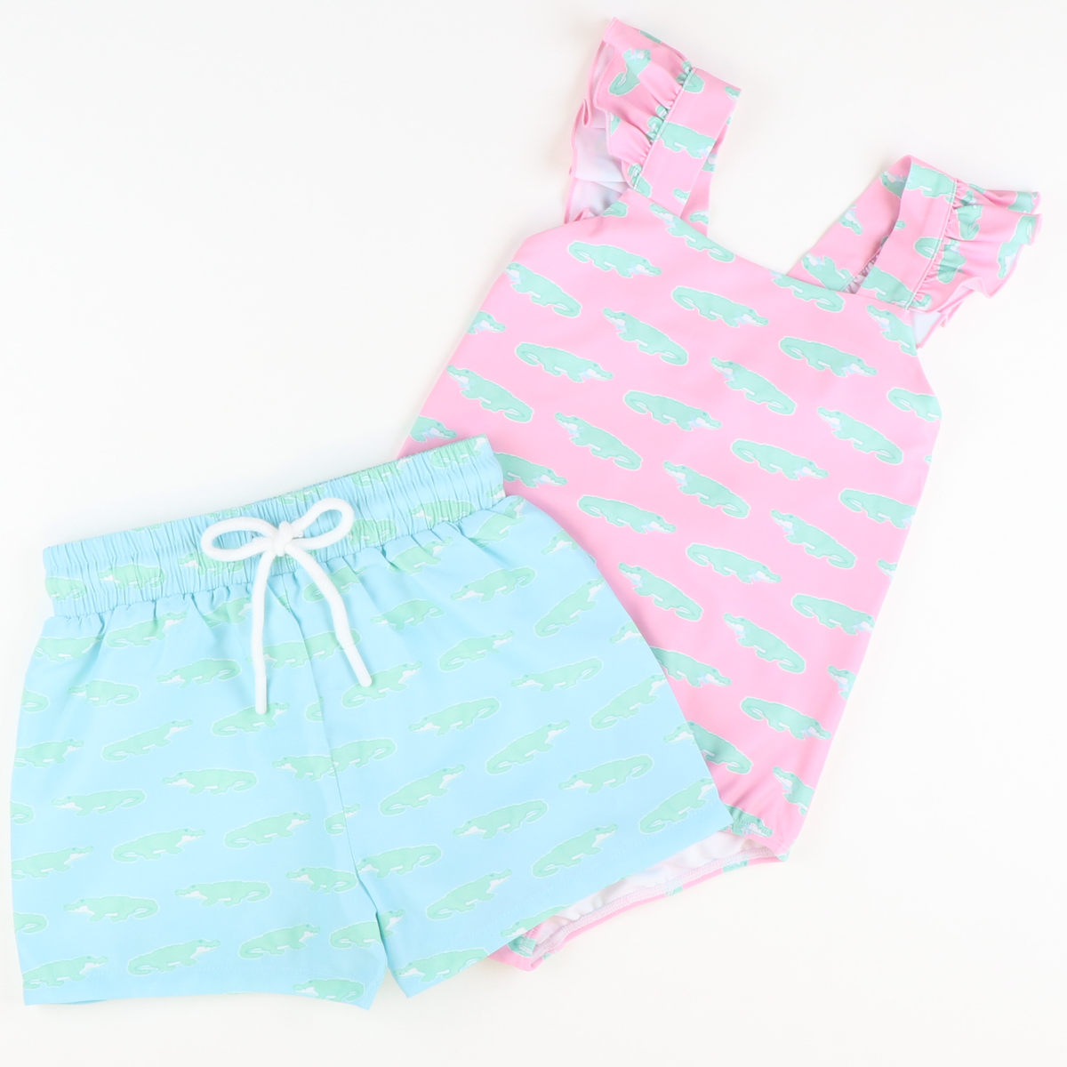 Flutter Swimsuit - Pink Alligators