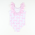 Ruffle Neck Swimsuit - Pink Bows