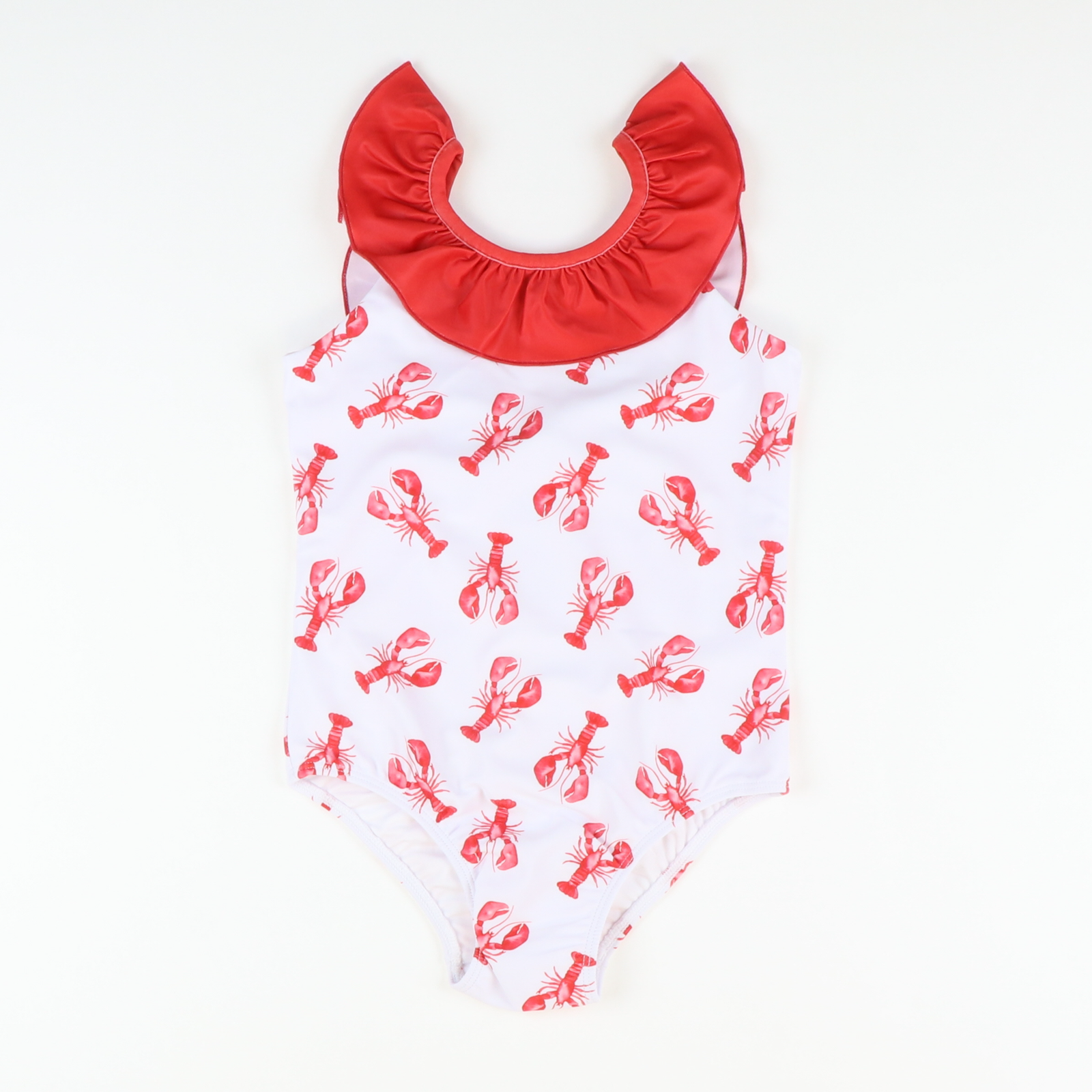 Ruffle Neck Swimsuit - Lobsters - Stellybelly