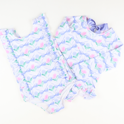 Ruffle Swimsuit - Flowers & Bows