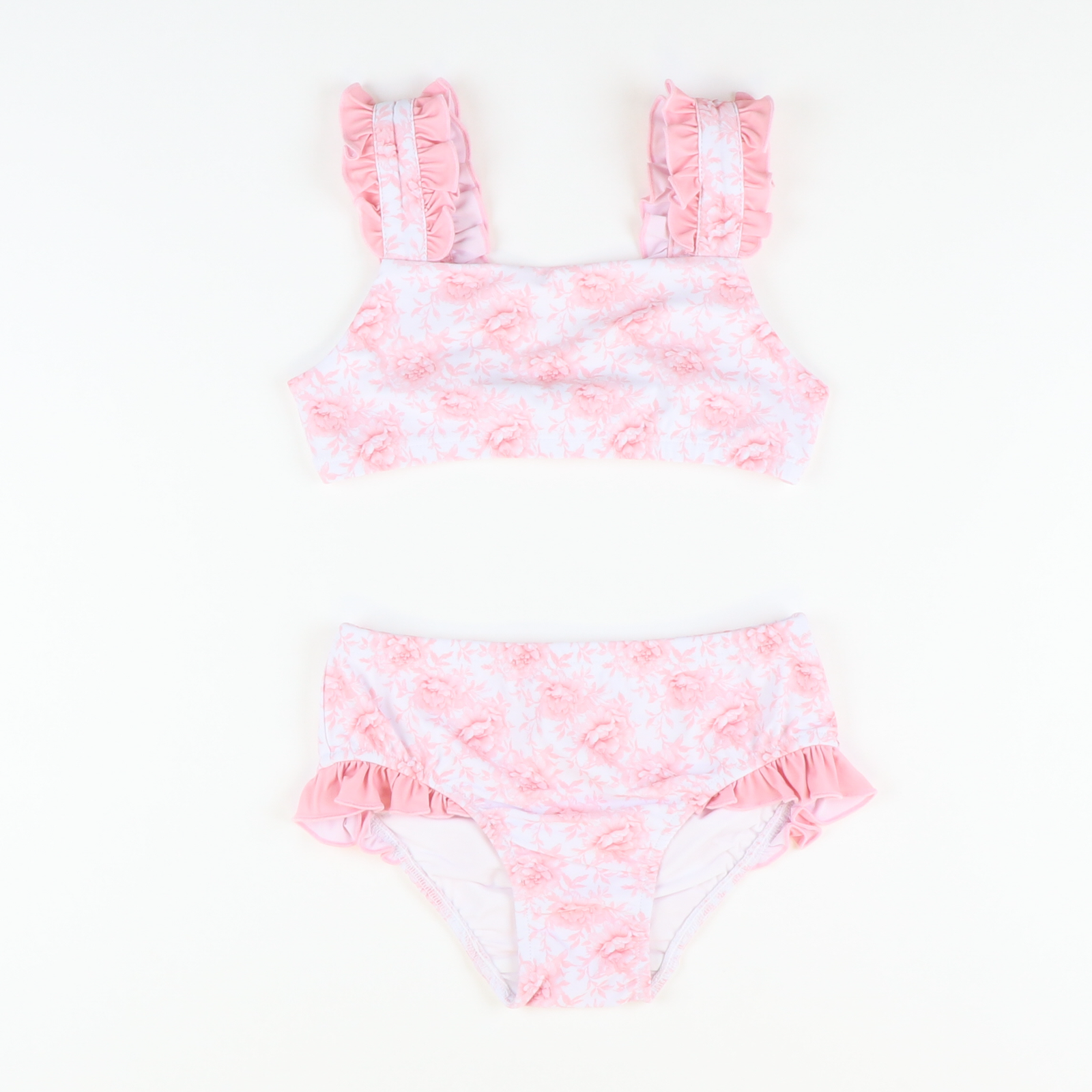 Ruffle Strap Bikini - Pink Fancy Floral - Stellybelly
