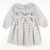 Pleated Ruffle Neck Dress -  Khaki & Teal Plaid