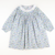 Eyelet Ruffle Neck Dress -  Pink & Blue Floral