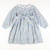 Eyelet Ruffle Neck Dress -  Pink & Blue Floral