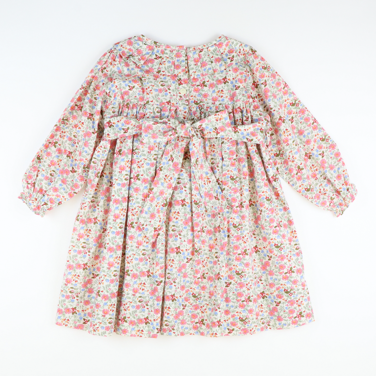 Pleated Ruffle Neck Dress -  Winter Meadow Floral