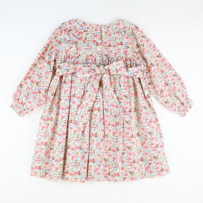 Pleated Ruffle Neck Dress -  Winter Meadow Floral