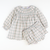 Pleated Ruffle Collar Set - Khaki & Teal Plaid