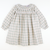 Pleated Ruffle Neck Dress -  Khaki & Teal Plaid