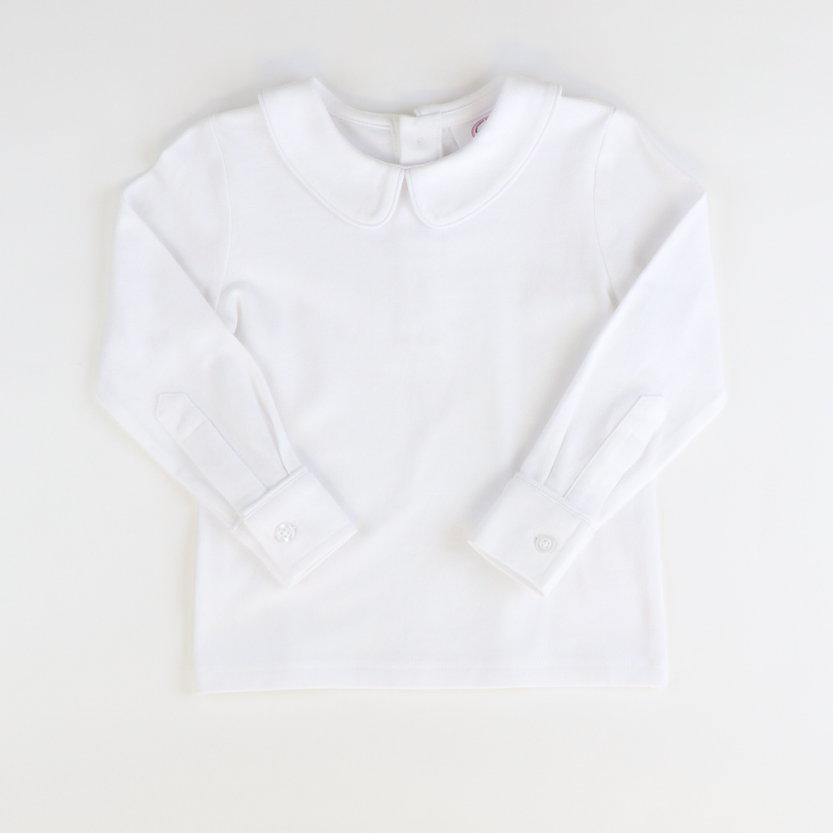 Signature Collared L/S Shirt - White Pique