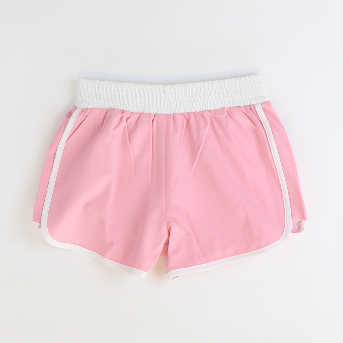 Girls Track Shorts - Pink & White