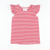 Flutter Sleeve Knit Top - Red Thin Stripe