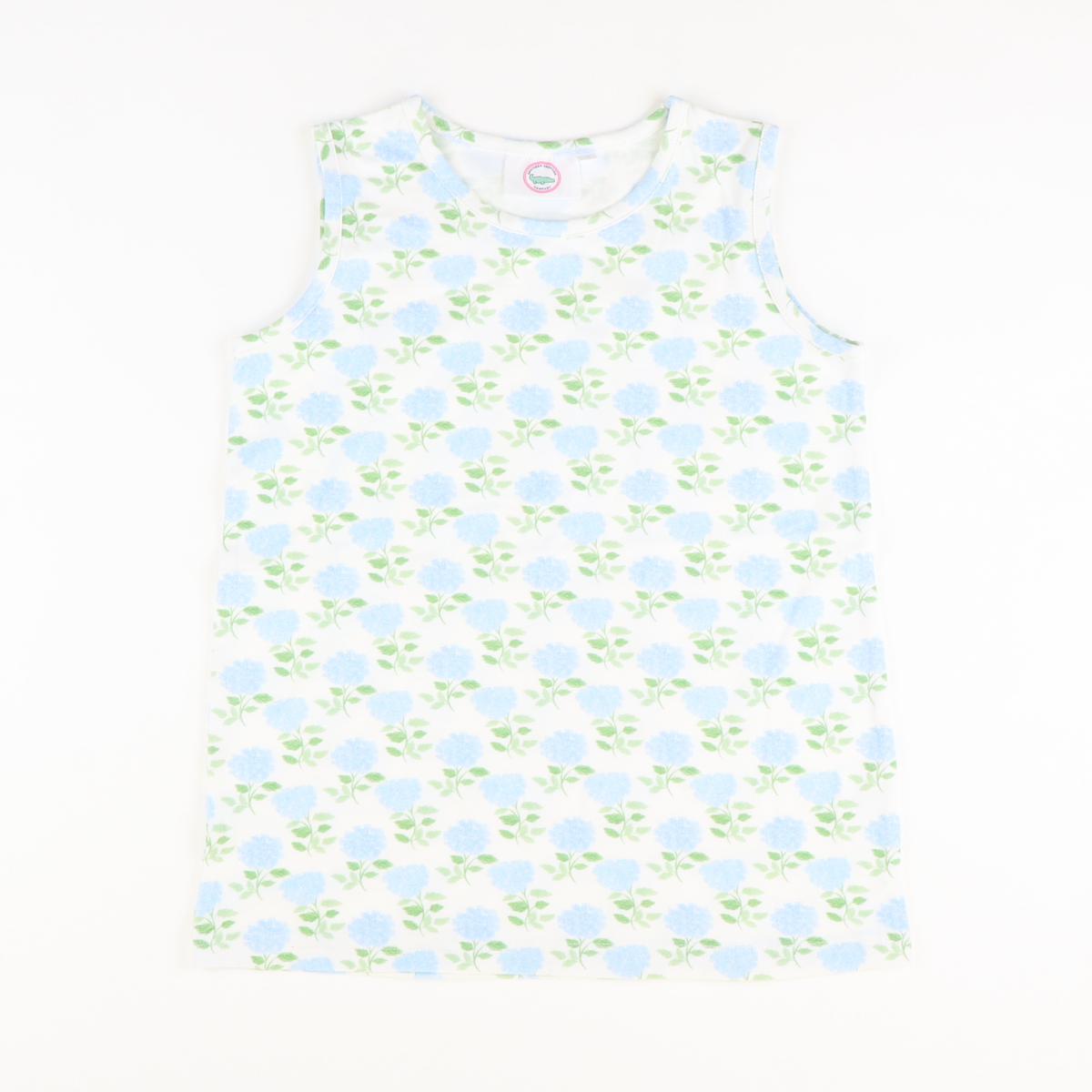 Sleeveless Knit Top - Blue Hydrangeas