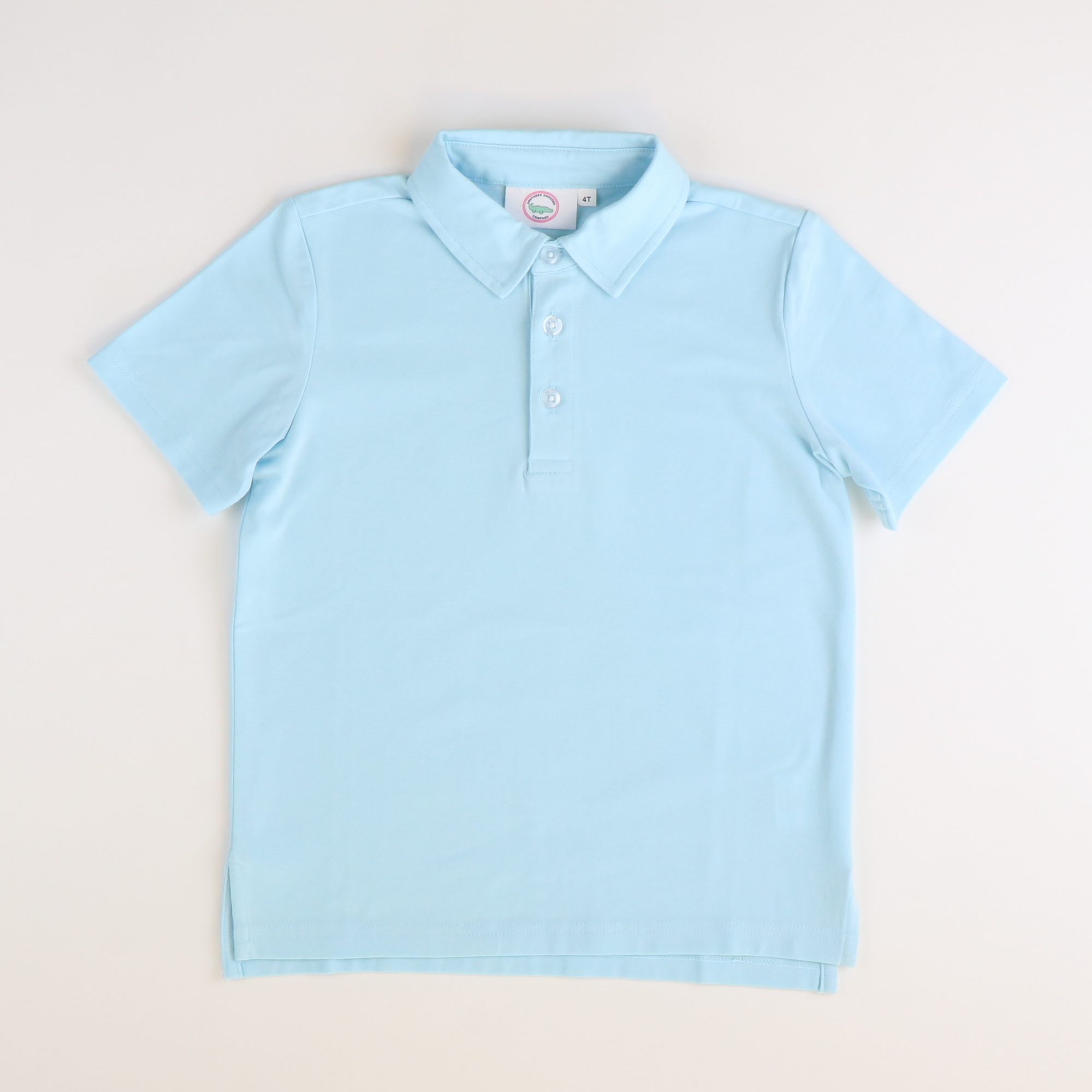 Boys Signature S/S Knit Polo - Light Blue Solid