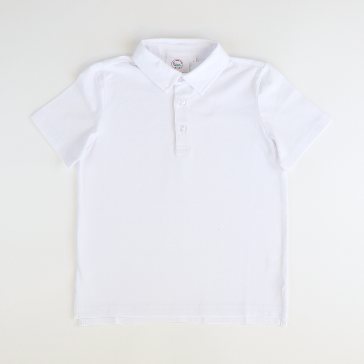 Boys Signature S/S Knit Polo - White Solid *Ships Now*