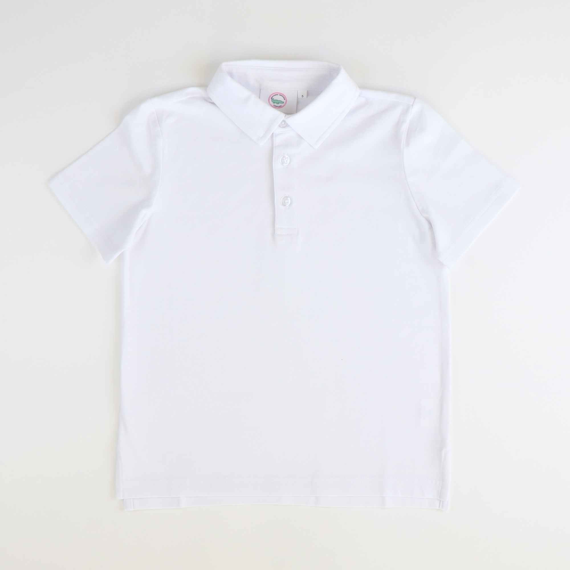 Boys Signature S/S Knit Polo - White Solid