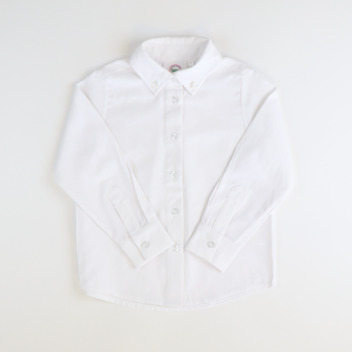 Boys L/S Button Down Shirt - White Oxford