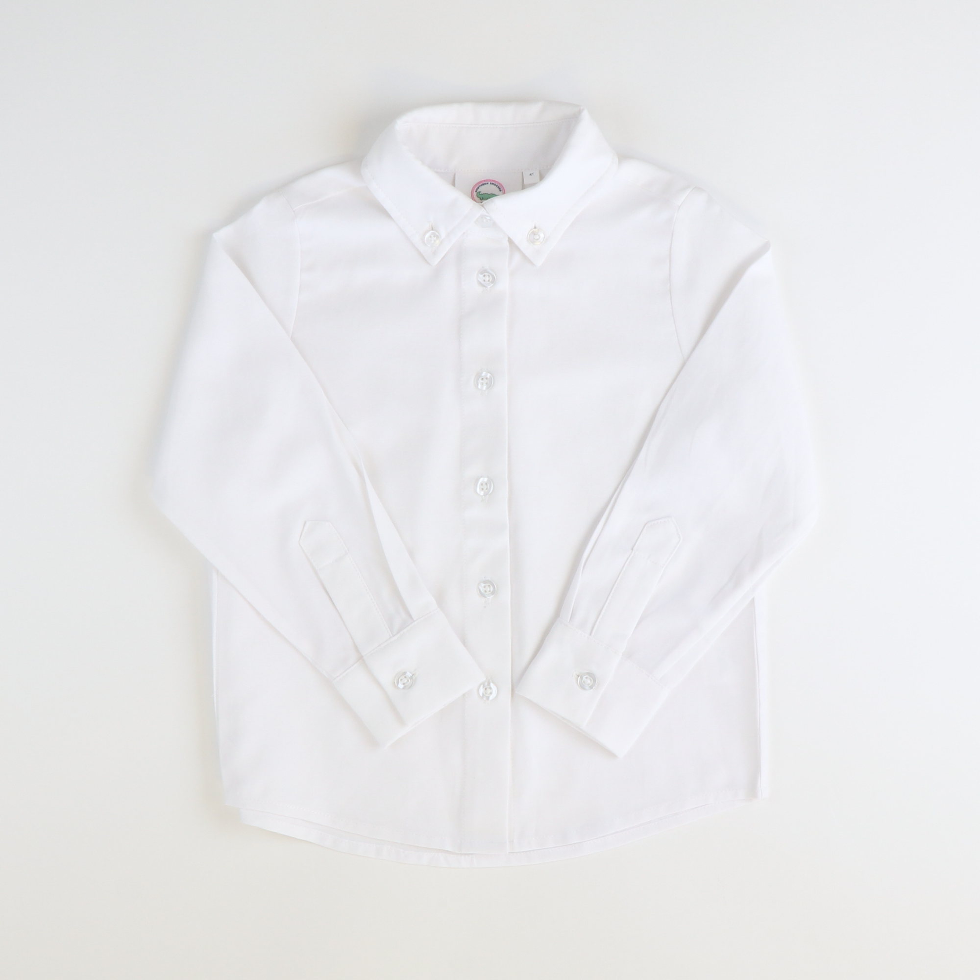 Boys L/S Button Down Shirt - White Oxford