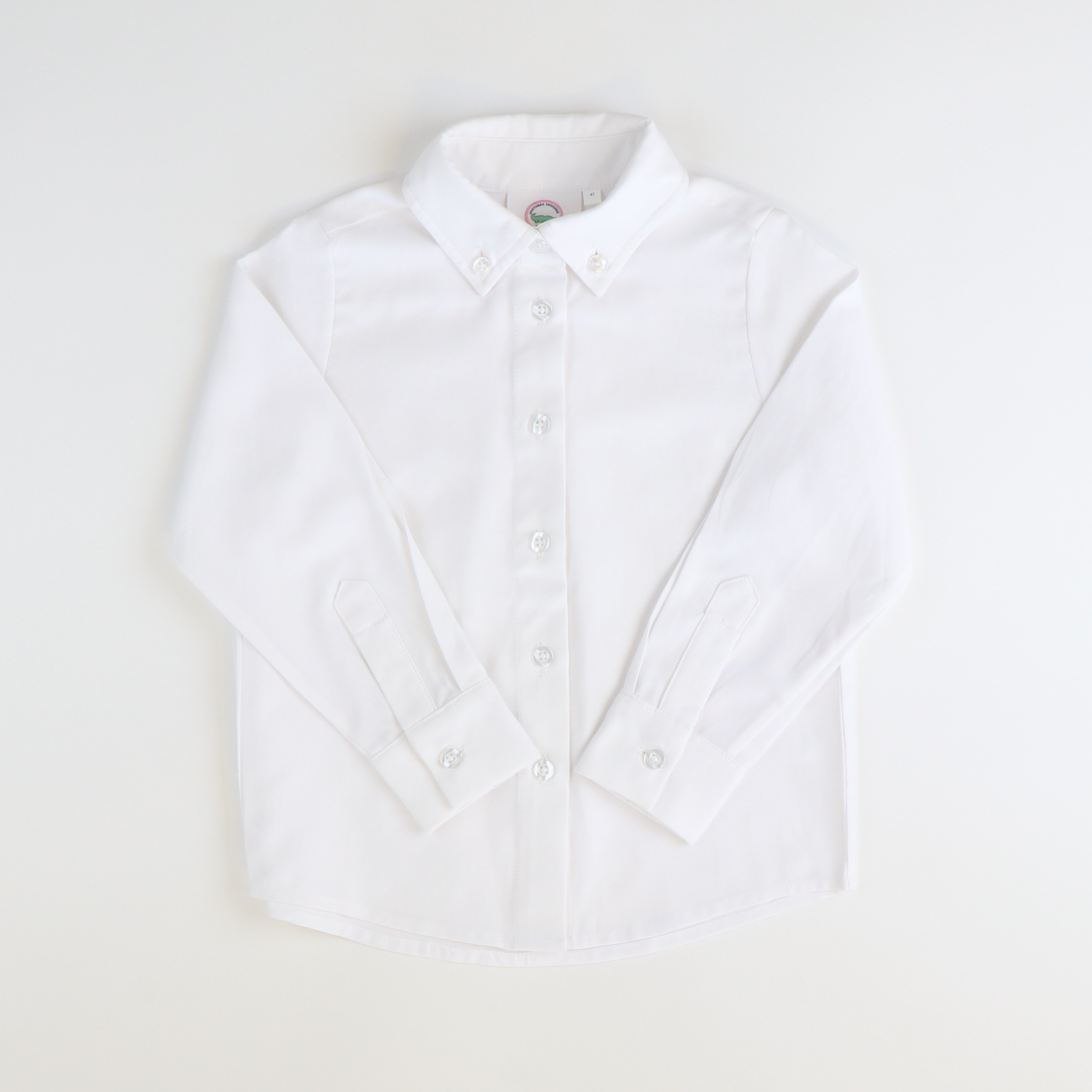 Signature L/S Button Down Collared Shirt - White Oxford