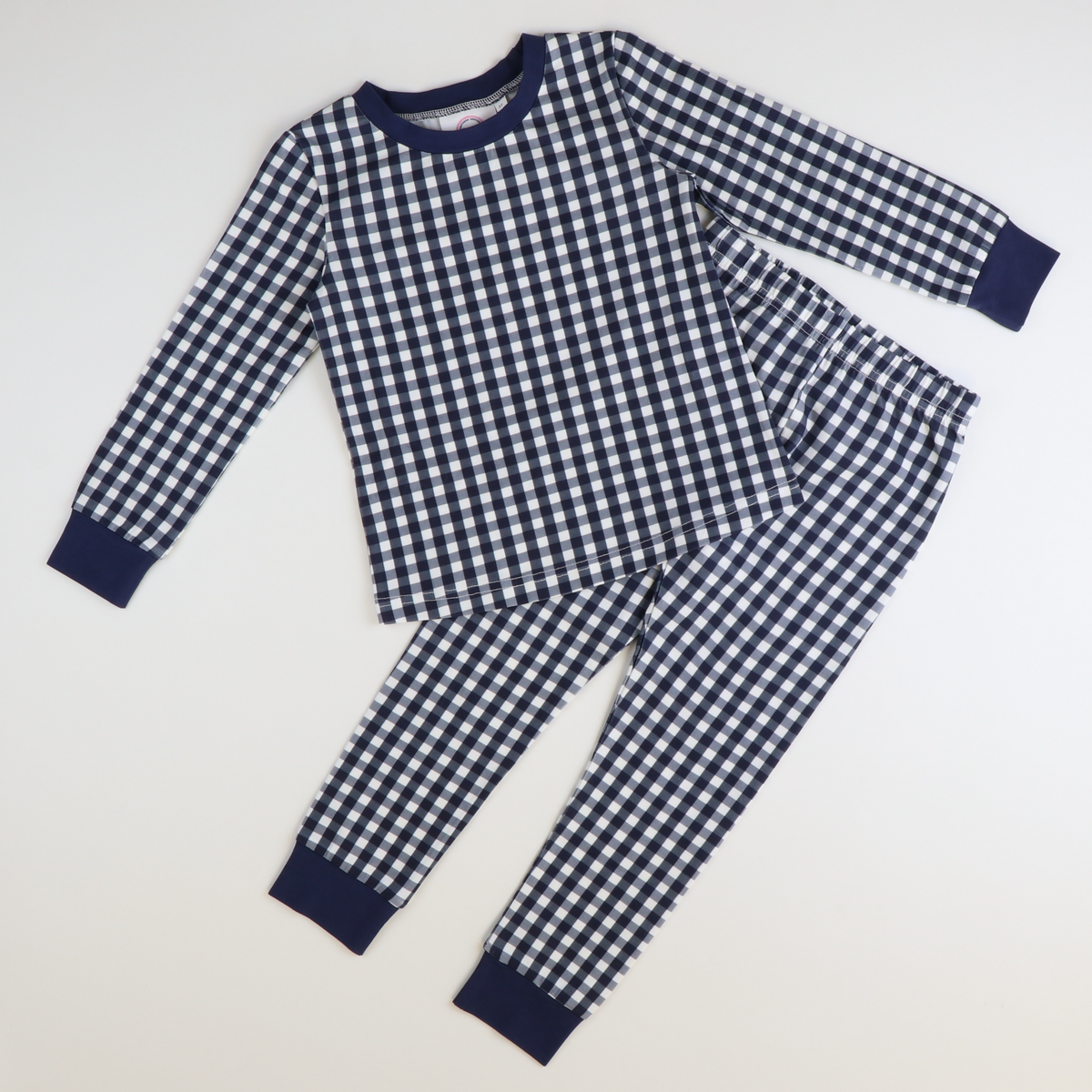 Long Sleeve Pajamas - Navy Check