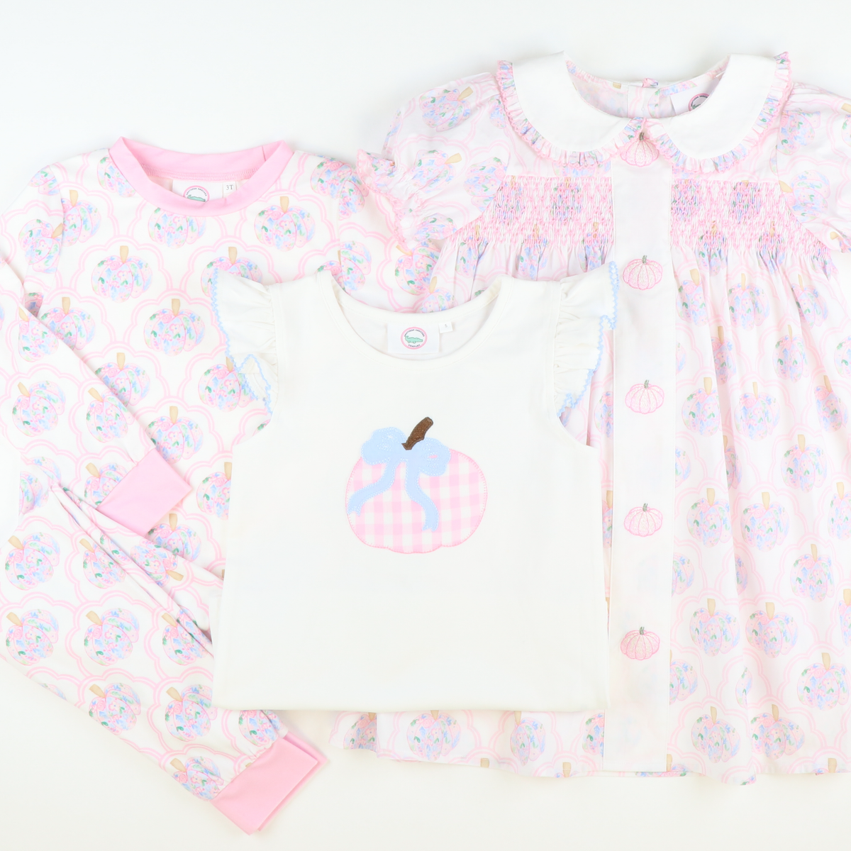 Pajama Set - Scalloped Floral Pumpkins