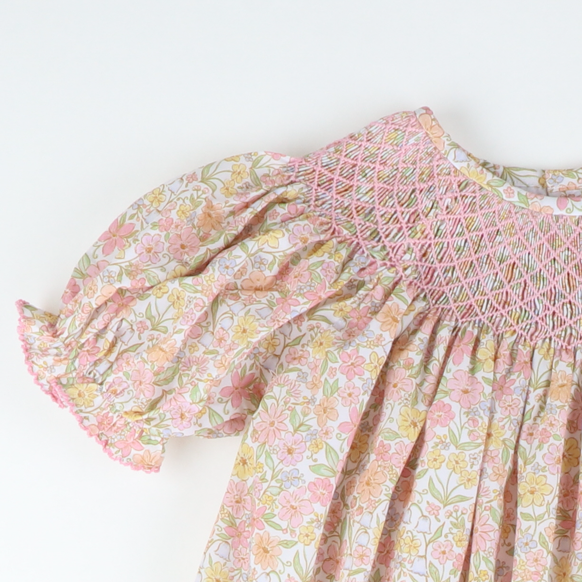 Smocked Geo Girl Bubble - Fall Floral