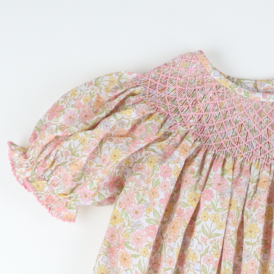 Smocked Geo Girl Bubble - Fall Floral