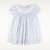 Smocked Ruffle Neck Dress- Pumpkin Blue Bow Trellis