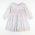 Petal Collar Smocked Dress- Pumpkin Pink Bow Trellis