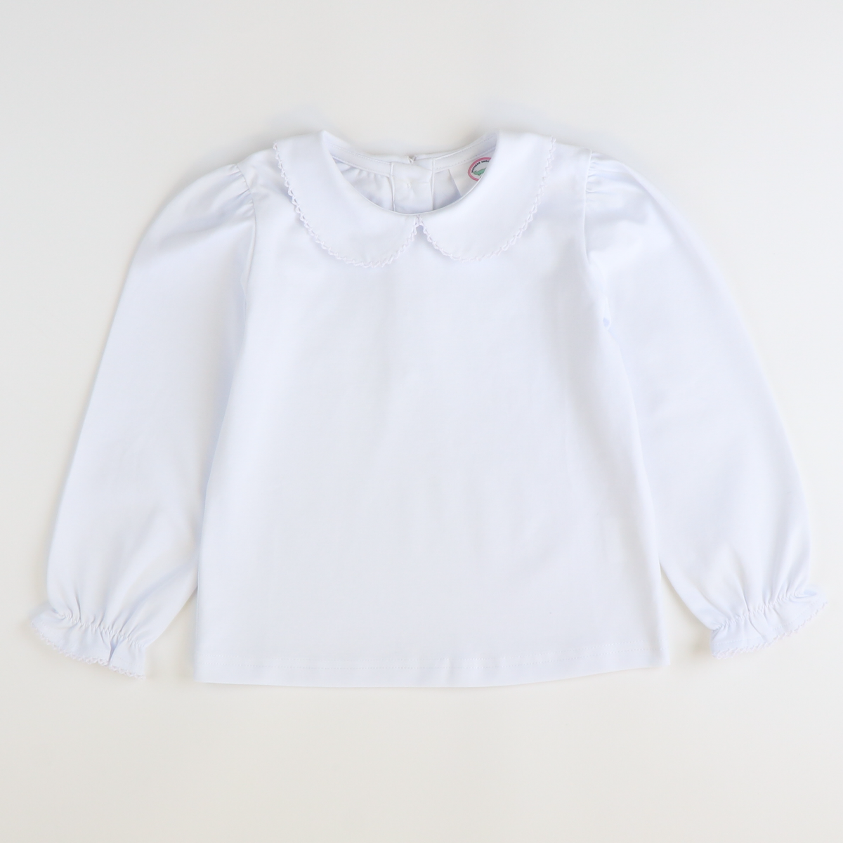 Girls Classic L/S Blouse - White Knit