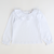 Girls Ruffle Neck L/S Blouse - White Knit