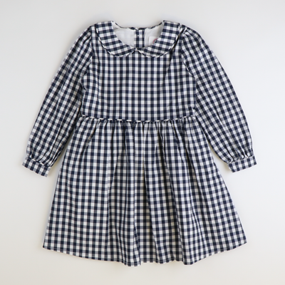 Collared Dress - Navy Check