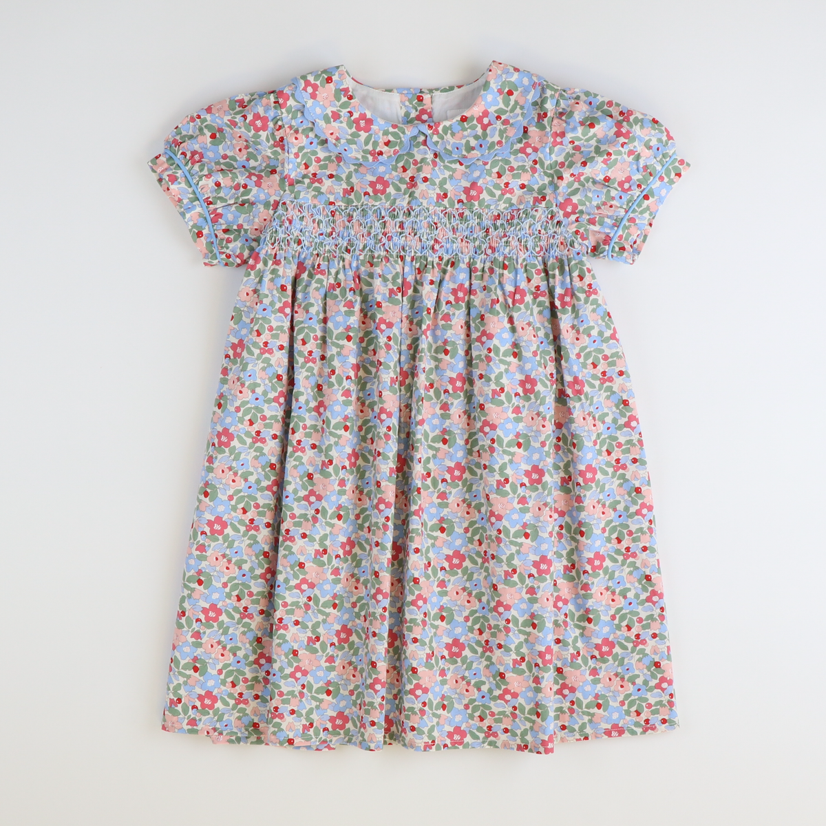 Smocked Collared Dress - Garden Floral