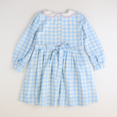 Collared Dress - Light Blue Check