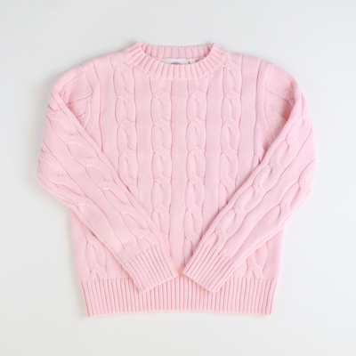 Cable Knit Sweater - Light Pink