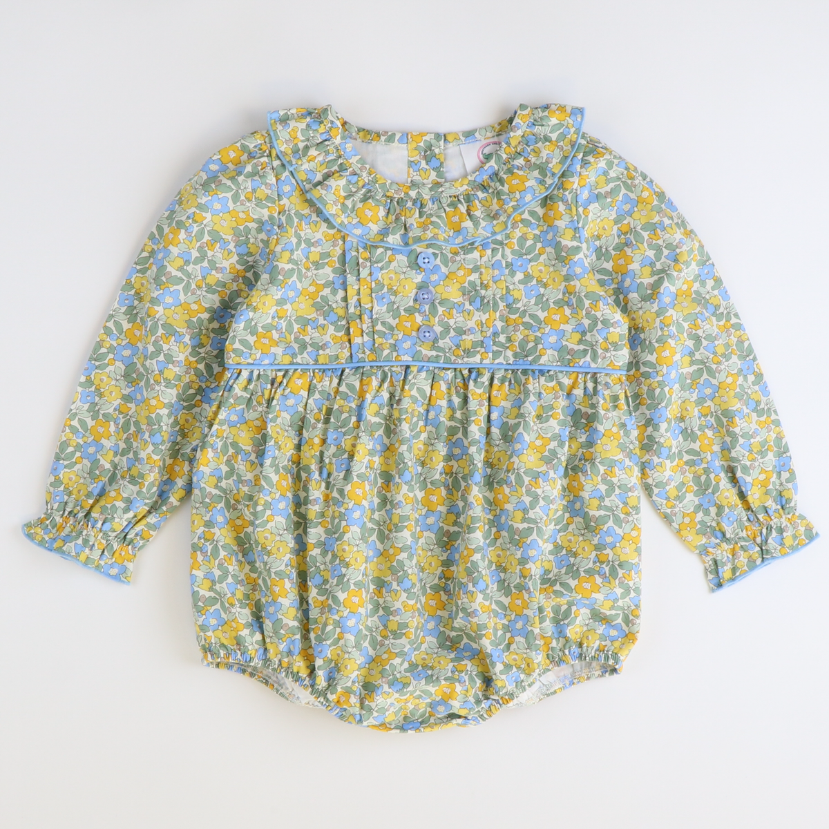 Ruffle Neck Girl Bubble - Golden Floral