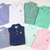 Embroidered Pumpkin Knit Polo -  Royal Blue Thin Stripe