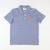 Embroidered Pumpkin Knit Polo -  Royal Blue Thin Stripe