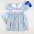 Pink Pumpkin Trio Appliqué Dress- Pink & Blue Floral