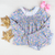 Eyelet Ruffle Set - Blue Floral - Stellybelly