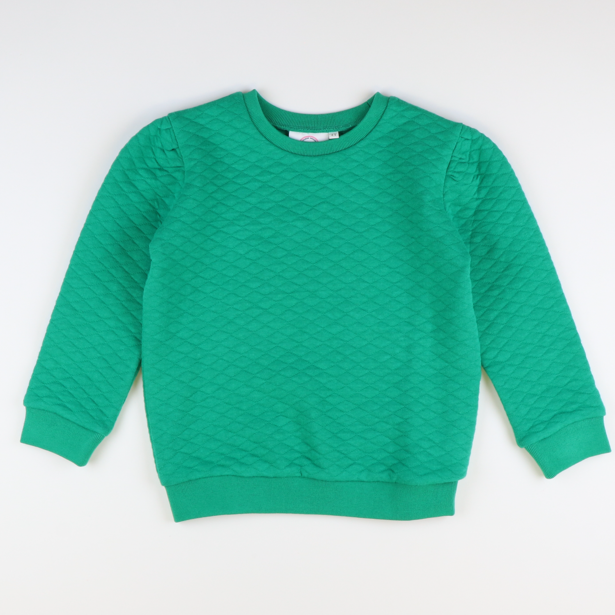 Quilted Girls Sweatshirt - Christmas Green