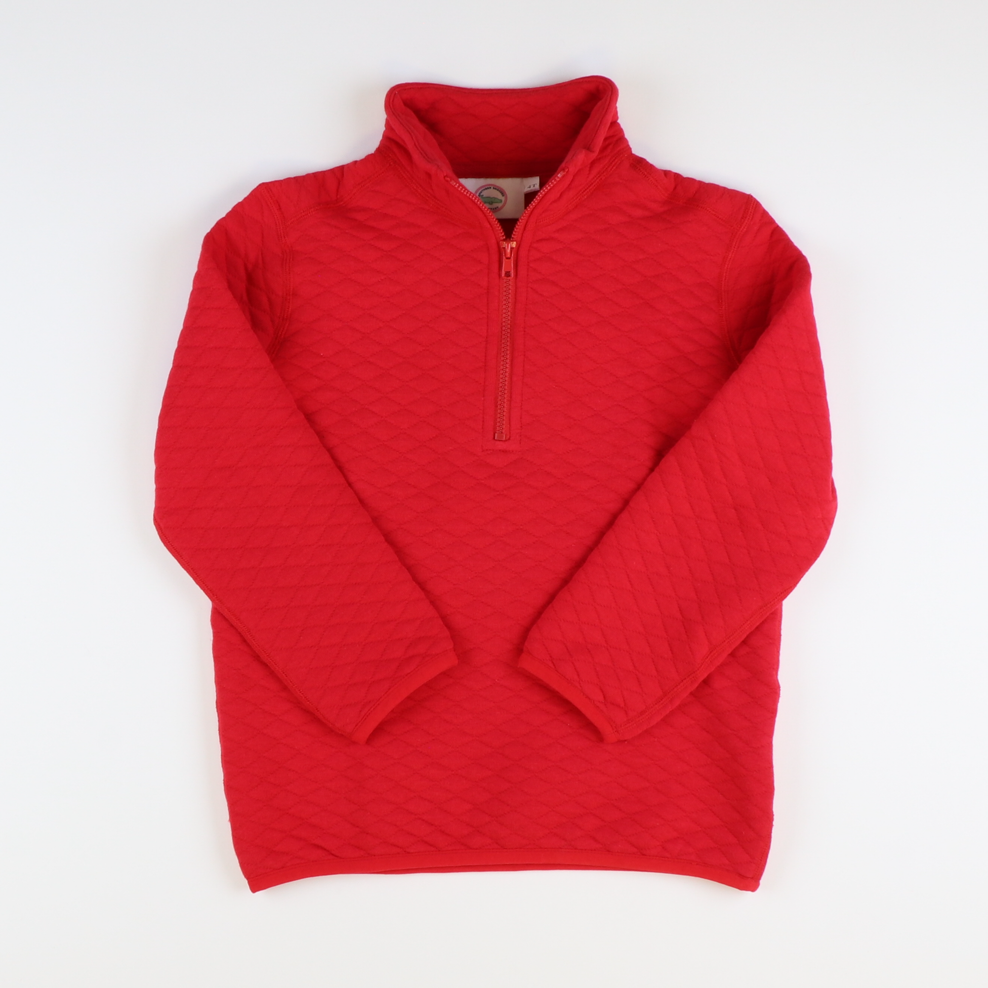 Quilted Knit Quarter-Zip - Holiday Red