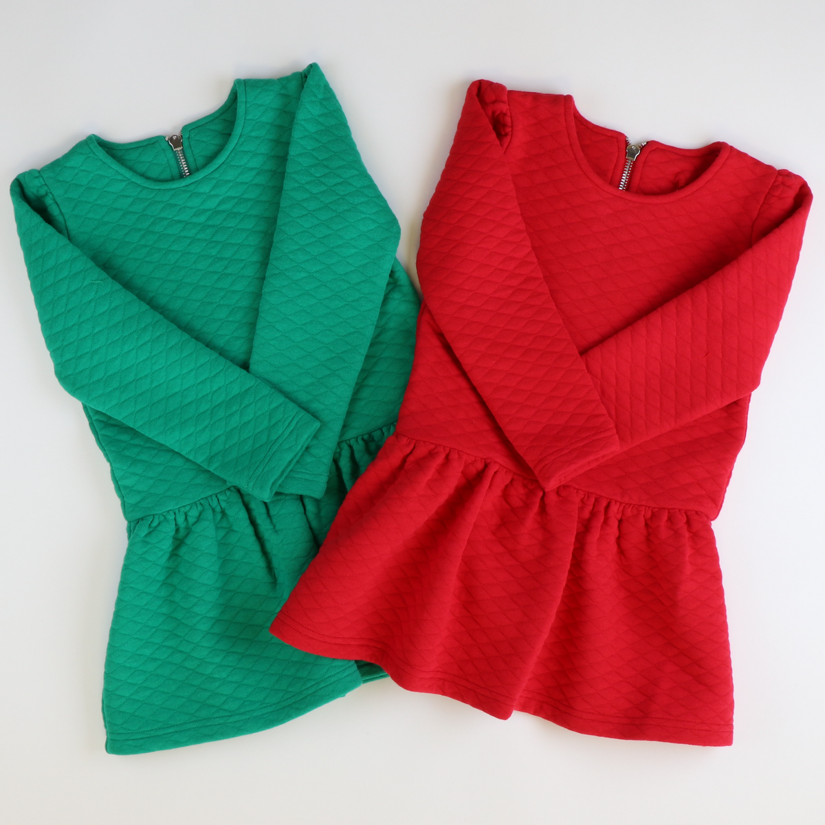 Quilted Party Dress - Christmas Green