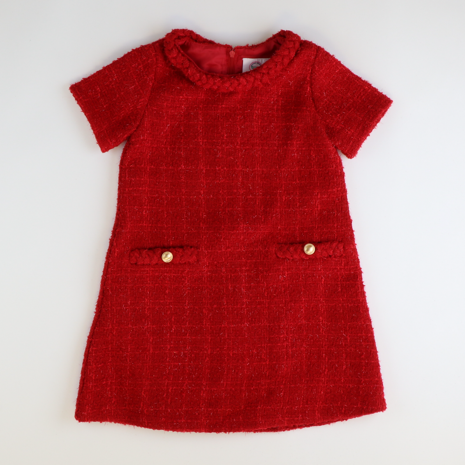 Tweed Jackie Dress - Holiday Red - Stellybelly