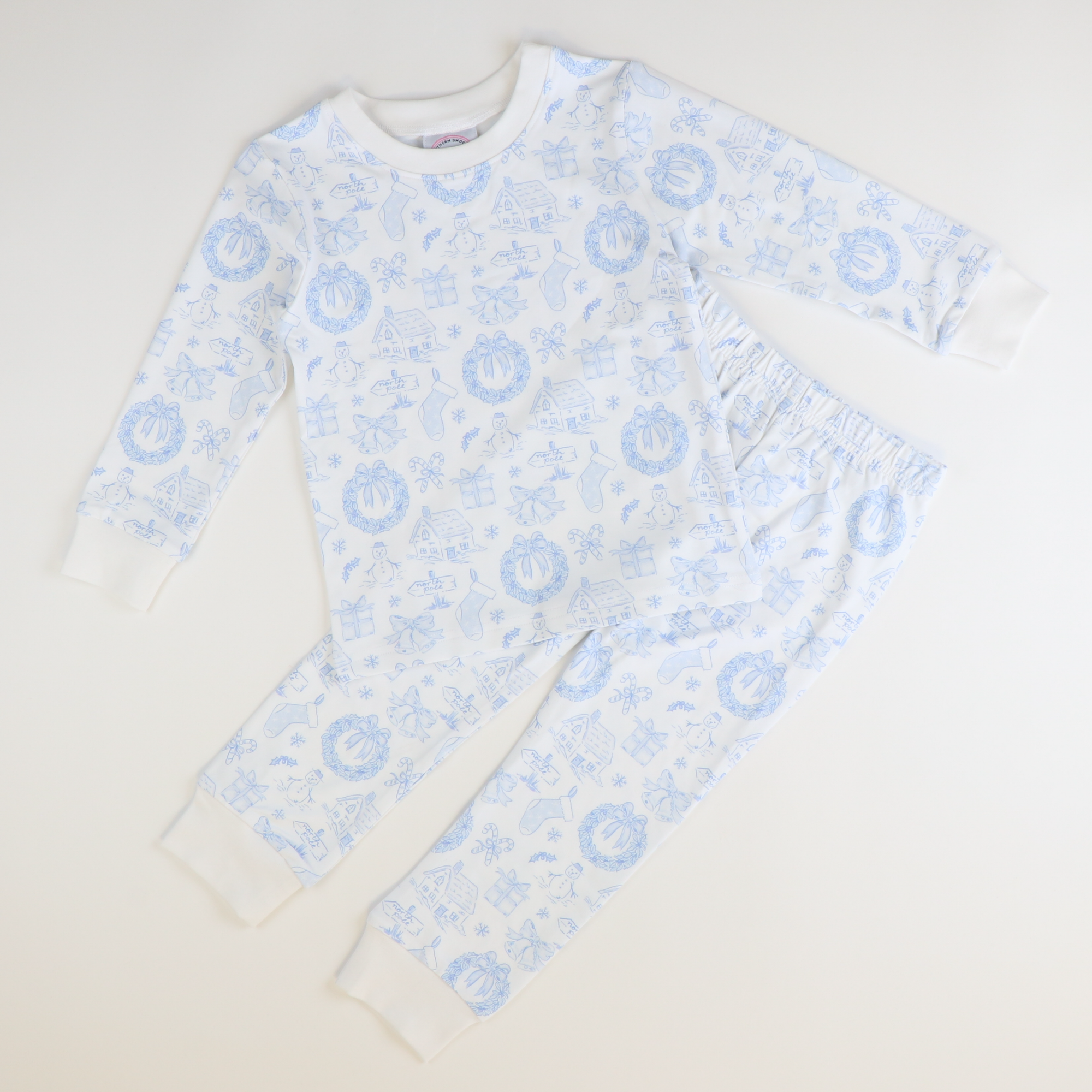 Knit Pajama Set - Blue Christmas