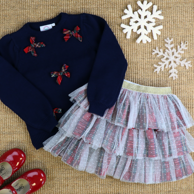 Tiered Tulle Skirt - Christmas Plaid