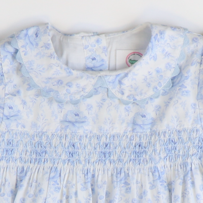 Smocked Geo Dress - Blue Fancy Floral